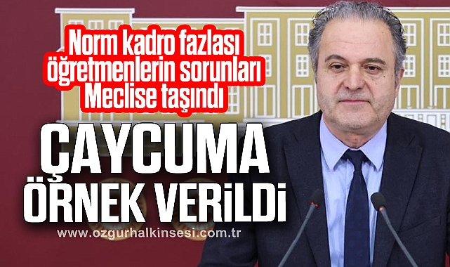 Norm kadro fazlası öğretmenlerin sorunları Meclise taşındı, Çaycuma örnek verildi
