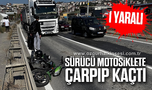 Otomobil sürücüsü motosiklete çarpıp kaçtı; 1 yaralı
