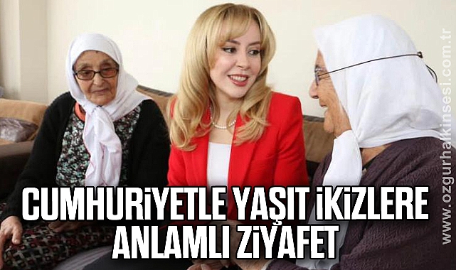 CUMHURİYETLE YAŞIT İKİZLERE ANLAMLI ZİYAFET