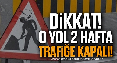 Dikkat! O Yol 2 Hafta Trafiğe Kapalı!