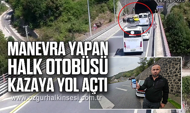 Manevra yapan halk otobüsü kazaya yol açtı