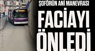 Şoförün ani manevrası faciayı önledi