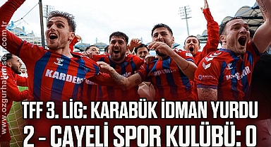TFF 3. Lig: Karabük İdman Yurdu: 2 - Çayeli Spor Kulübü: 0