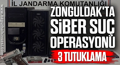 Zonguldak'ta siber suç operasyonuna 3 tutuklama