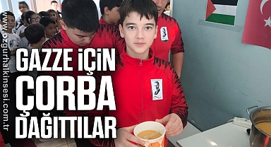 GAZZE İÇİN ÇORBA DAĞITTILAR