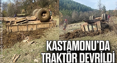 Kastamonu'da traktör devrildi