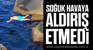 Soğuk havaya aldırış etmedi