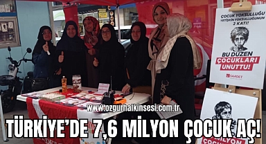 Türkiye’de 7,6 milyon çocuk aç!