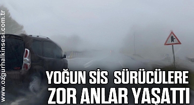 YOĞUN SİS SÜRÜCÜLERE ZOR ANLAR YAŞATTI