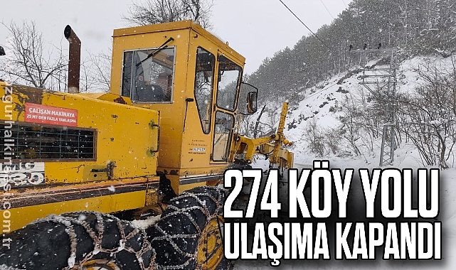 274 köy yolu kar nedeniyle ulaşıma kapandı