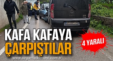 KAFA KAFAYA ÇARPIŞTILAR: 4 Yaralı