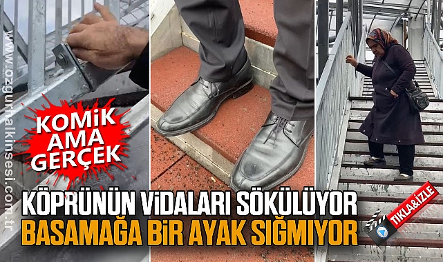 KÖPRÜNÜN VİDALARI SÖKÜLÜYOR BASAMAĞA BİR AYAK SIĞMIYOR