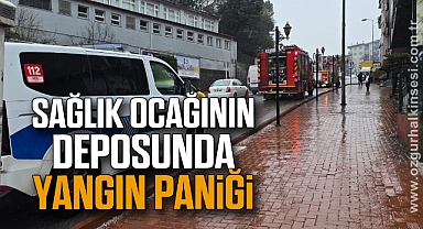 Sağlık ocağının deposunda yangın paniği