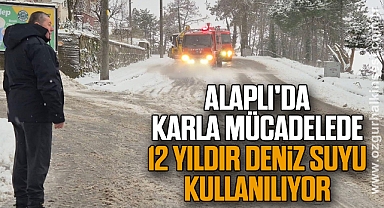 Alaplı'da karla mücadelede 12 yıldır deniz suyu kullanılıyor