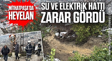 Mithatpaşa'da Heyelan: Su ve elektrik hattı zarar gördü