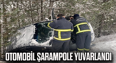 Otomobil şarampole yuvarlandı