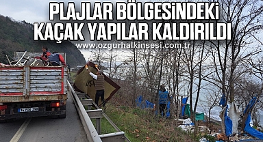 Plajlar bölgesindeki kaçak yapılar kaldırıldı