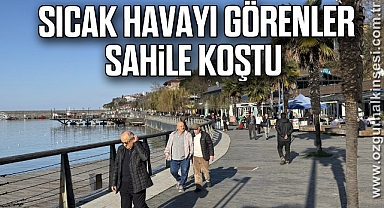 Sıcak havayı görenler sahile koştu