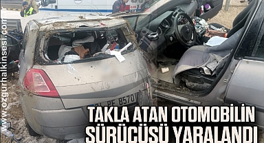 Takla atan otomobilin sürücüsü yaralandı