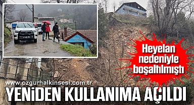 Heyelan nedeniyle boşaltılmıştı: Yeniden kullanıma açıldı