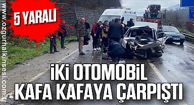 İki otomobil kafa kafaya çarpıştı: 5 yaralı