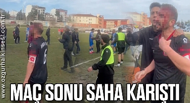 Maç sonu saha karıştı