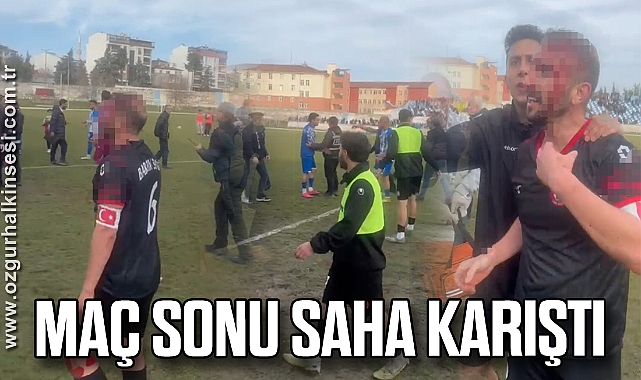 Maç sonu saha karıştı