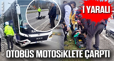 OTOBÜS MOTOSİKLETE ÇARPTI