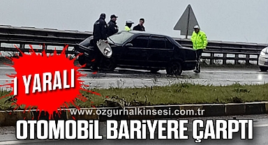 Otomobil bariyere çarptı; 1 yaralı