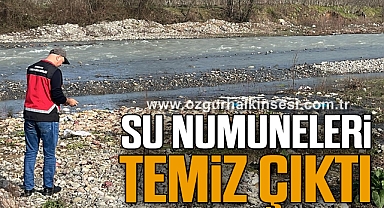 Su numuneleri temiz çıktı