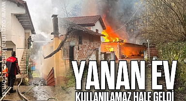 Yanan ev kullanılamaz hale geldi