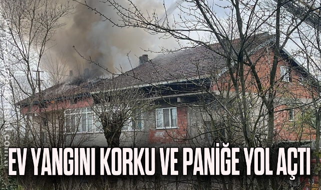 Ev yangını korku ve paniğe yol açtı,