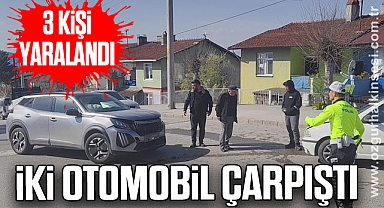 İki otomobil çarpıştı: 3 kişi yaralandı