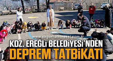 KDZ. EREĞLİ BELEDİYESİ'NDEN DEPREM TATBİKATI