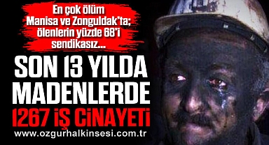 Son 13 yılda madenlerde 1267 iş cinayeti