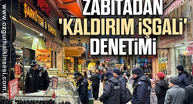 Zabıtadan 'kaldırım işgali' denetimi
