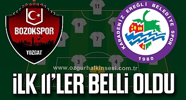Bozokspor Kdz.Ereğli Belediyespor maçında ilk 11’ler belli oldu