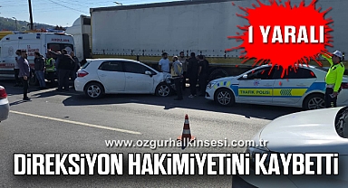 Direksiyon Hakimiyetini Kaybetti: 1 Yaralı
