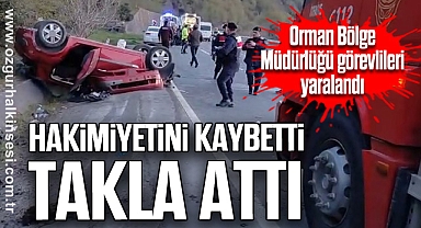 Hakimiyetini kaybetti takla attı