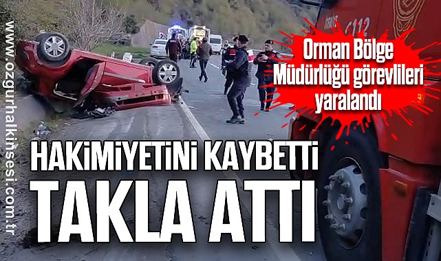 Hakimiyetini kaybetti takla attı
