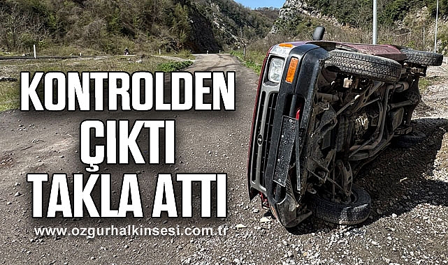 Kontrolden çıktı takla attı