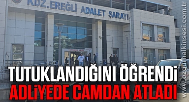 Tutuklandığını öğrenen şüpheli adliyede camdan atladı