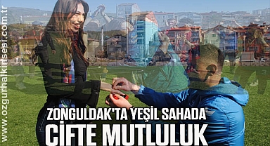 Zonguldak'ta yeşil sahada çifte mutluluk
