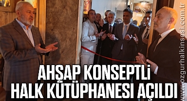 Ahşap konseptli halk kütüphanesi açıldı