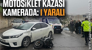 Alaplı'da motosiklet kazası kamerada: 1 yaralı