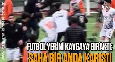 Karabük'te 1. Amatör Lig maçında saha karıştı