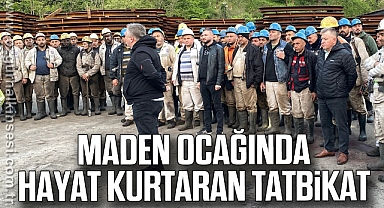 Maden ocağında hayat kurtaran tatbikat