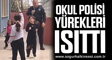 OKUL POLİS  YÜREKLERİ ISITTI