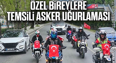 Özel bireylere temsili asker uğurlaması