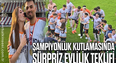 Şampiyonluk kutlamasında sürpriz evlilik teklifi